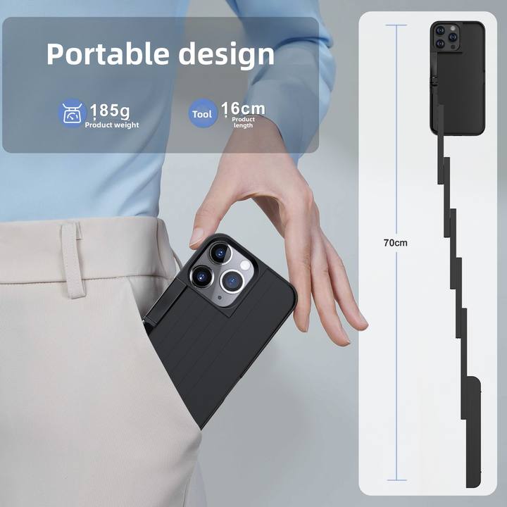 Applicable to iphone 16 Pro Max Phone case Selfie Stick Bluetooth Three-in-one Portable Selfie Stick Mobile Phone Selfie Stick